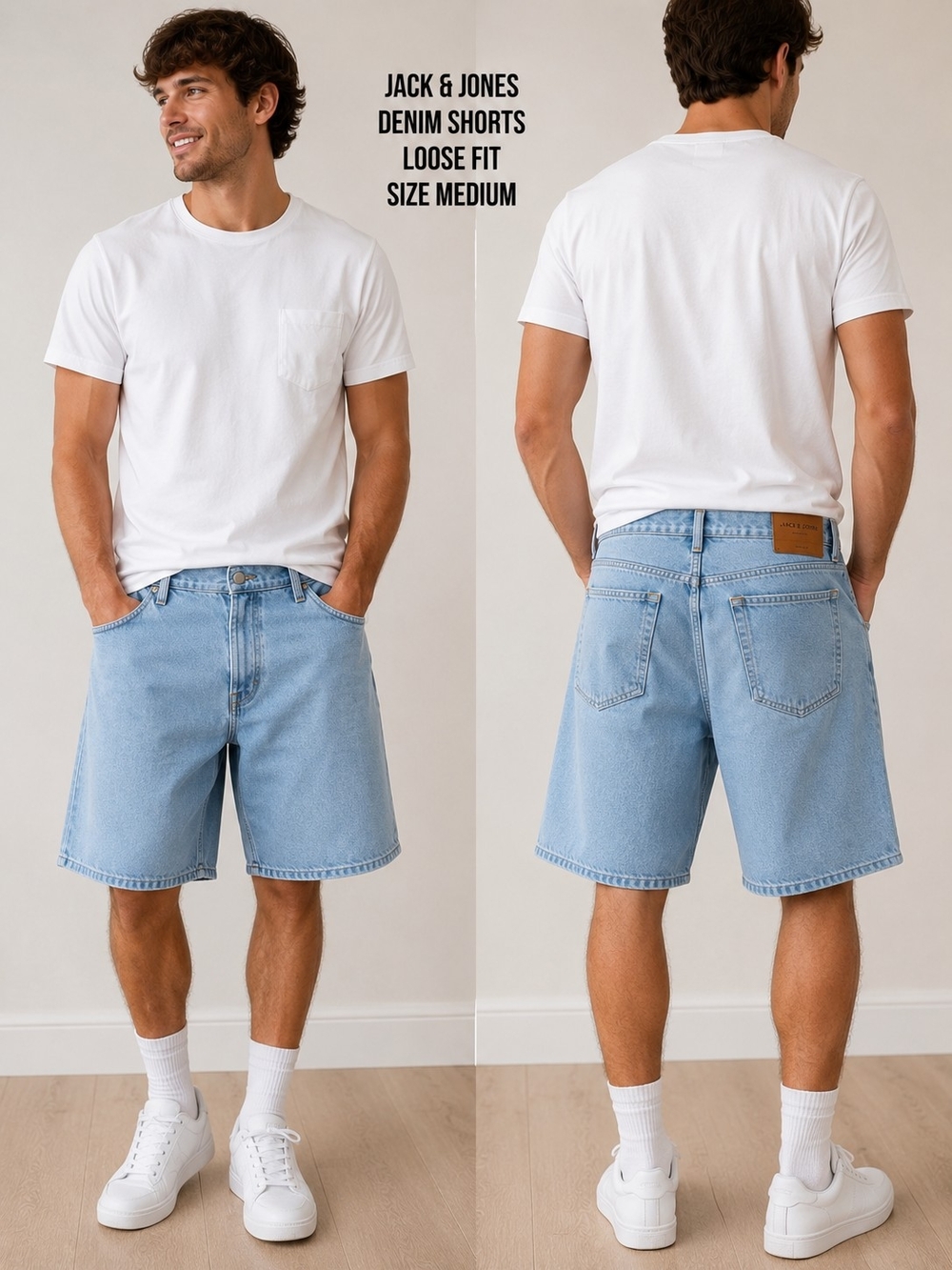 Jack and Jones Light Blue Denim Jean Shorts
